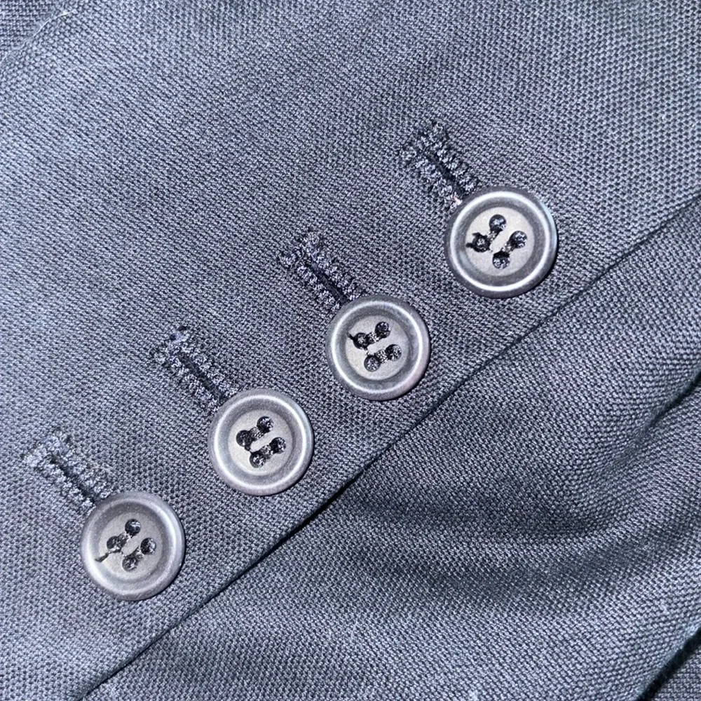Theory Navy Blue Tailored Blazer Stretch Cotton 2 Button Career Office Jacket 10